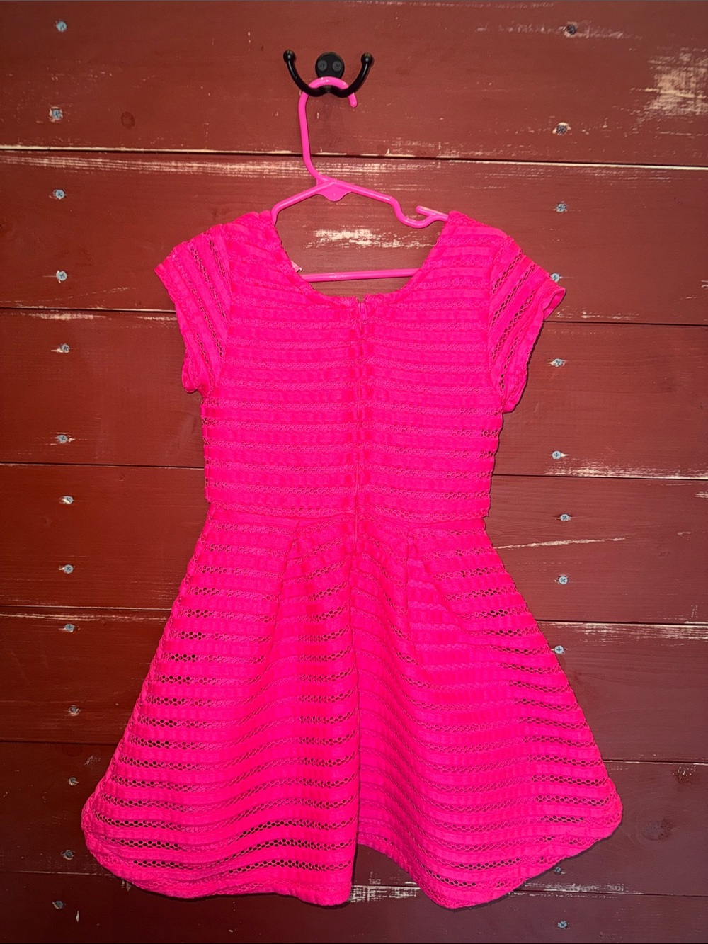 The Children's Place Neon Hot Pink Knit Fit & Flare Dress - Picture 2 of 2
